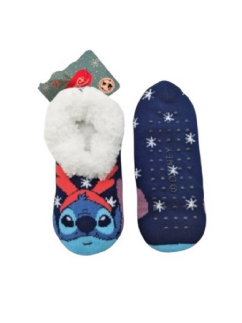 Disney Stitch Fuzzy Bubba Reindeer Character Slipper Socks